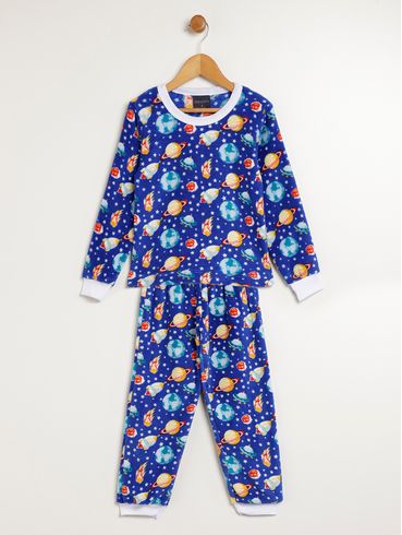 Pijama Longo Infantil Para Menino - AZUL CLARO