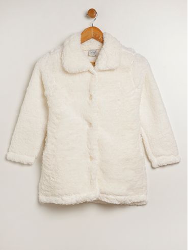 Casaco Alongado Juvenil Para Menina - OFF WHITE
