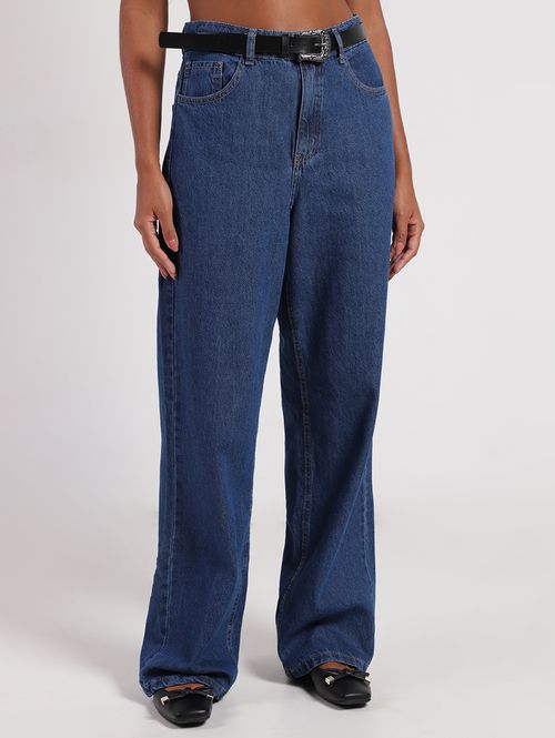 Calça Jeans Wide leg Autentique Feminina AZUL