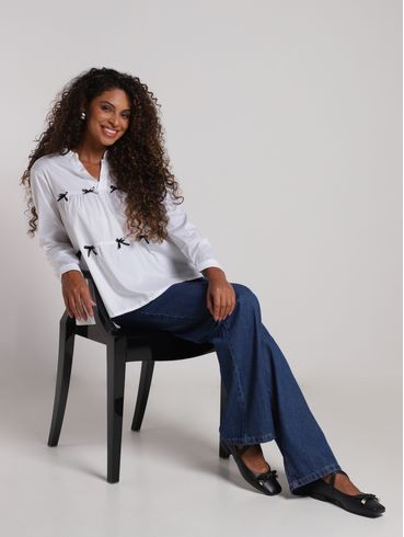 Calça Jeans Wide leg Autentique Feminina AZUL