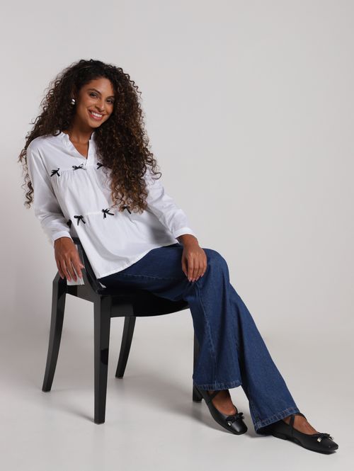 Calça Jeans Wide leg Autentique Feminina AZUL