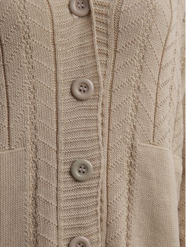 Cardigan Tricot Feminino AREIA
