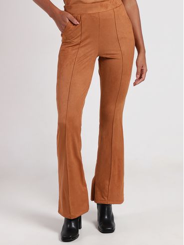 Calça Suede Flare Feminina CARAMELO