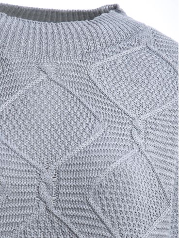 Blusa Tricot Manga Longa Feminina CINZA