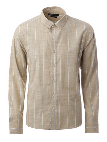 Camisa Manga Longa Slim Elétron Masculina CAQUI