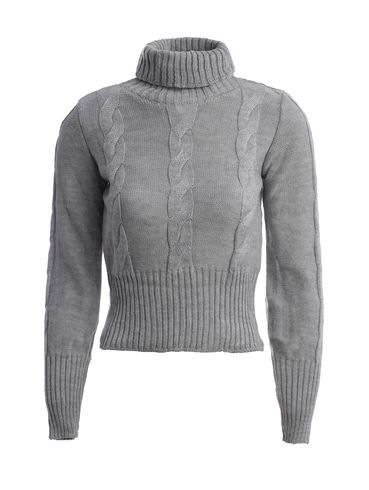 Blusa de Tricot Gola Alta Feminina CINZA