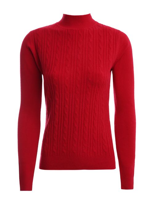 Blusão Tricot Manga Longa Feminino VERMELHO
