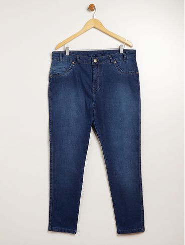 Calça Jeans Cigarrete Plus Size Feminina AZUL