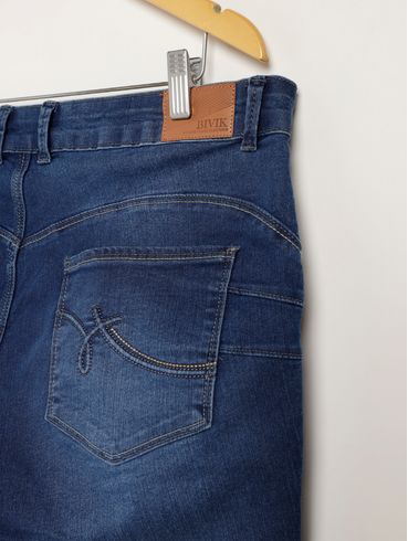 Calça Jeans Cigarrete Plus Size Feminina AZUL