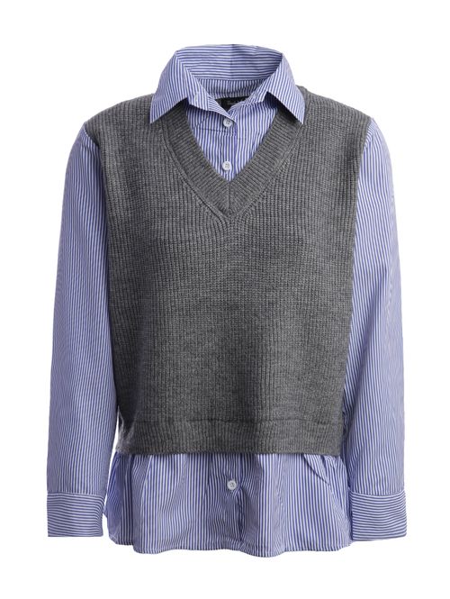 Blusa Com Sobreposição Eagle  Rock Feminina CINZA