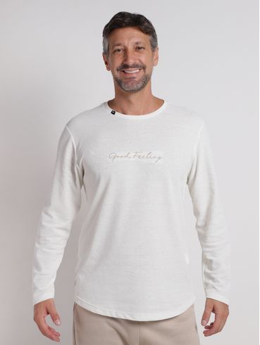 Camiseta Manga Longa Masculina OFF WHITE