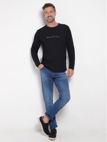 Camiseta Manga Longa Masculina PRETO