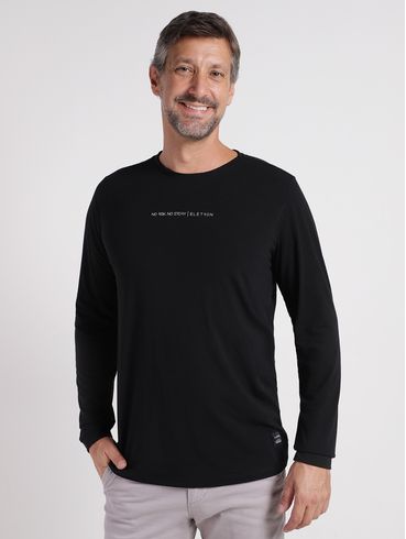 Camiseta Manga Longa Elétron Masculina PRETO