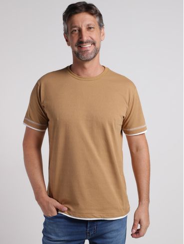 Camiseta Manga Curta Dixie Masculina CARAMELO