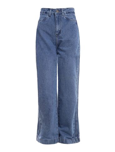 Calça Jeans Wide Leg Sawary Feminina AZUL