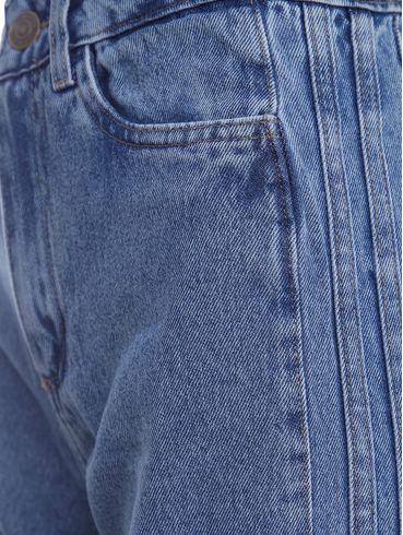 Calça Jeans Wide Leg Sawary Feminina AZUL