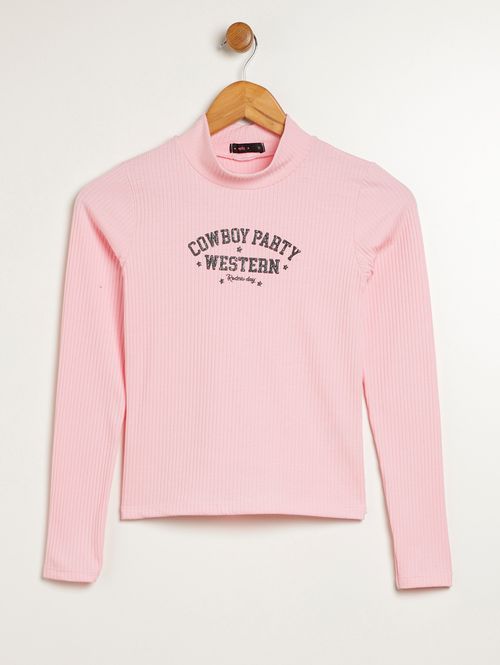 Blusa Manga Longa Vels Juvenil Para Menina - ROSA