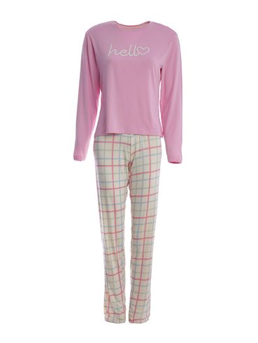 Pijama Longo Xadrez Feminino ROSA