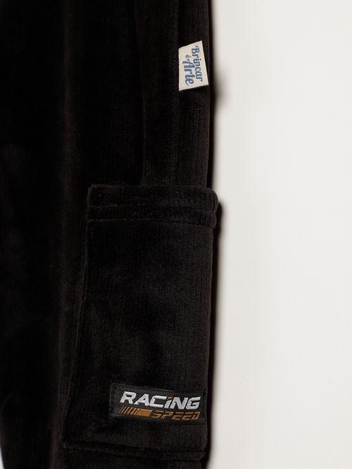 Calça Cargo Com Punho Infantil Para Menino - PRETO