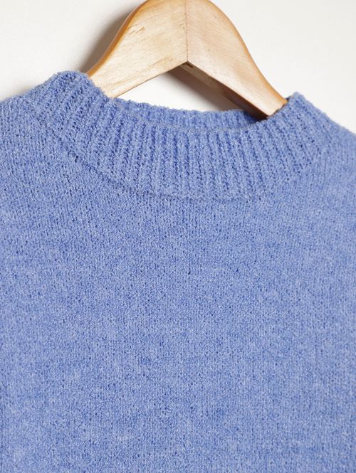 Blusão Tricot Infantil Para Menina - AZUL