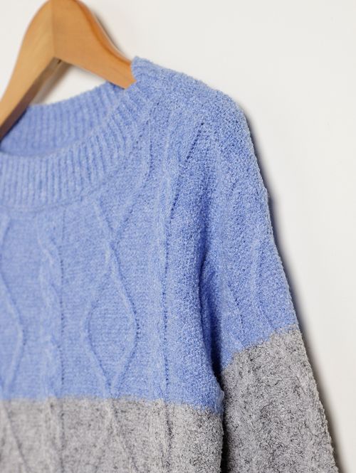 Blusão Tricot Infantil Para Menina - AZUL