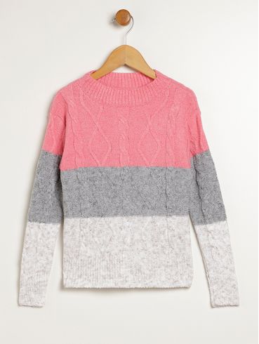 Blusão Tricot Infantil Para Menina - ROSE