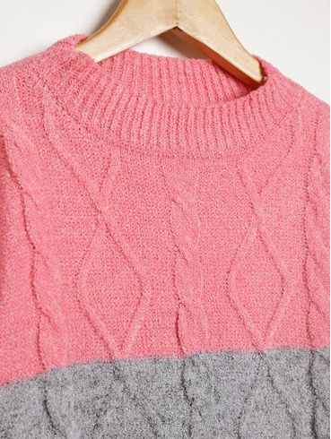 Blusão Tricot Infantil Para Menina - ROSE