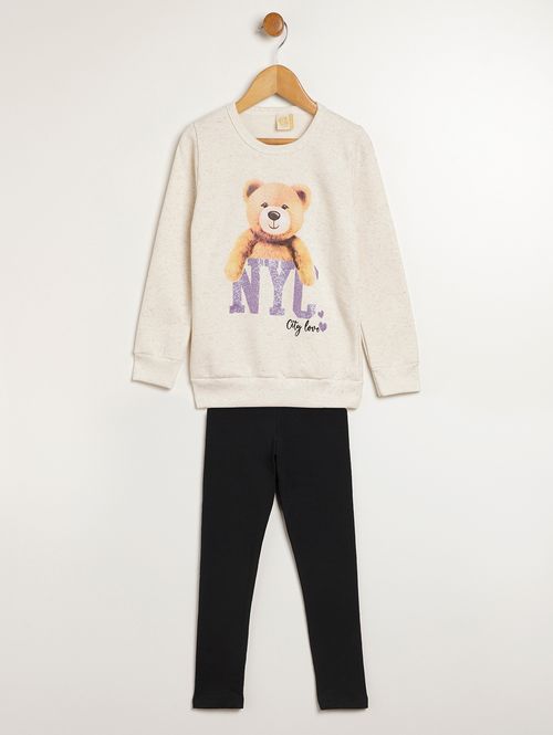 Conjunto Longo Infantil Para Menina - OFF WHITE