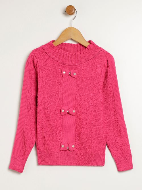 Blusão Tricot Laços Infantil Para Menina - PINK