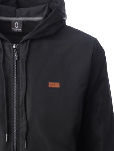 Jaqueta Corta Vento com Capuz Masculino PRETO