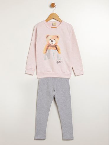 Conjunto Longo Infantil Para Menina - ROSA CLARO
