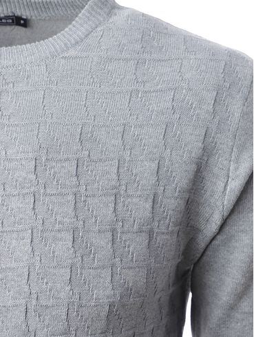 Blusão Tricot Manga Longa Masculino CINZA CLARO