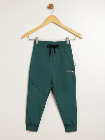 Calça Moletom Com Punho Infantil Para Menino - VERDE