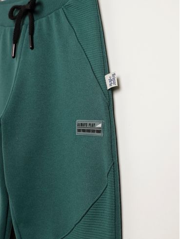 Calça Moletom Com Punho Infantil Para Menino - VERDE