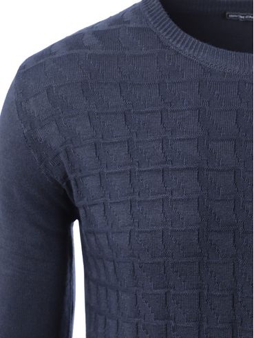 Blusão Tricot Manga Longa Masculino AZUL