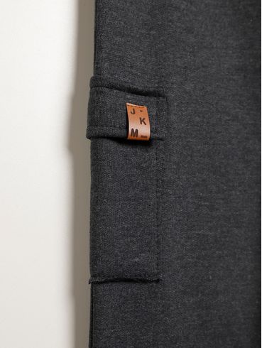 Calça Moletom Jogger Infantil Para Menino - MESCLA ESCURO