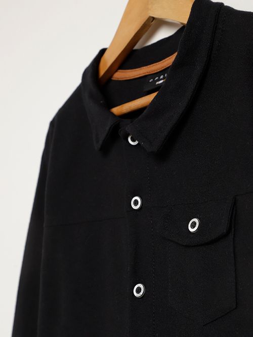 Camisa Manga Longa Infantil Para Menino - PRETO