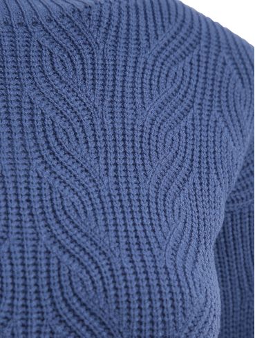Blusa de Tricot Cropped Feminina AZUL