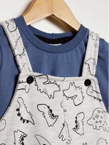 Jardineira Infantil Para Bebê - MESCLA