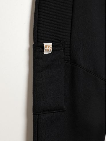 Calça Moletom Infantil Para Menino - PRETO