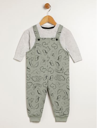 Jardineira Infantil Para Bebê - VERDE