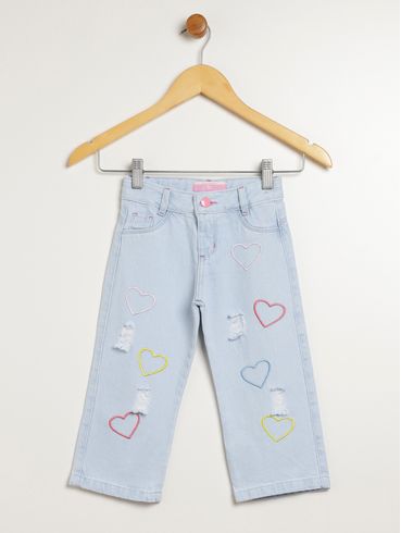 Calça Jeans Infantil Para Menina - AZUL