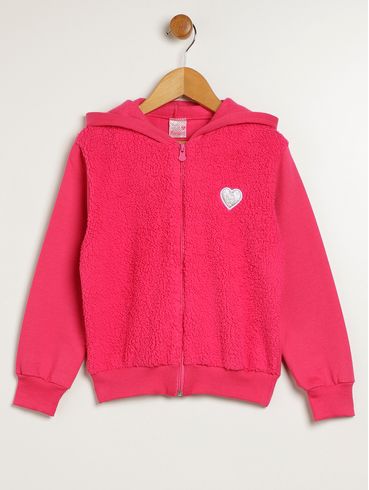 Jaqueta Moletom Infantil Para Menina - PINK