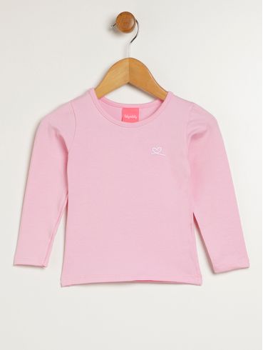 Blusa Manga Longa Infantil Para Menina - ROSA