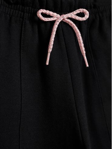 Calça Moletom Infantil Para Menina - PRETO