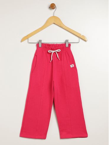 Calça Moletom Infantil Para Menina - PINK