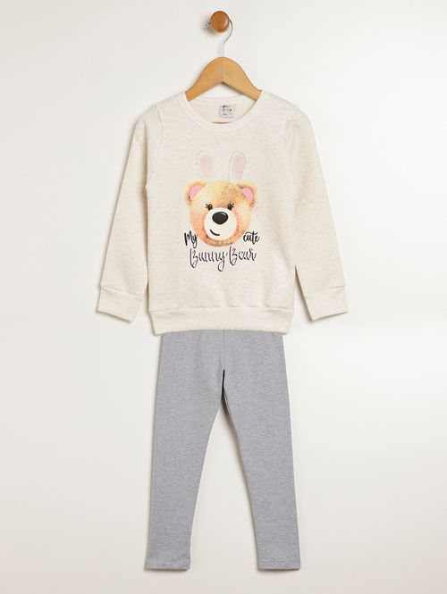 Conjunto Longo Infantil Para Menina - OFF WHITE