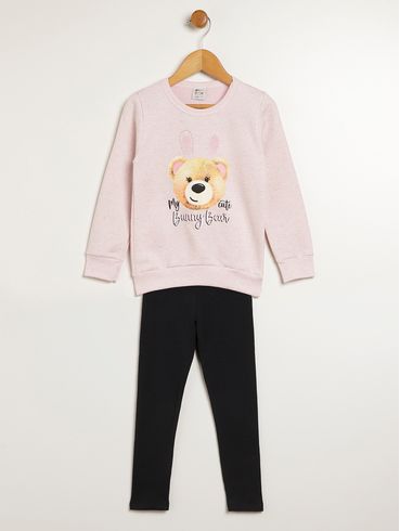 Conjunto Longo Infantil Para Menina - ROSA CLARO