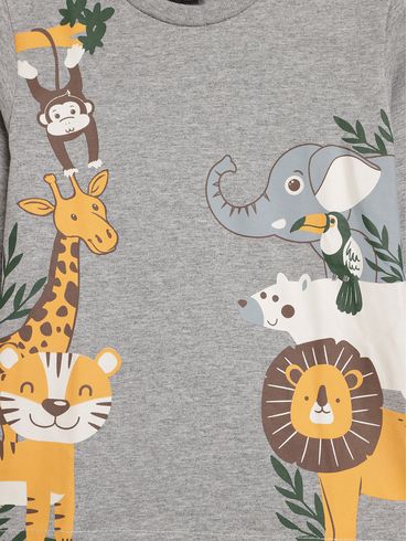 Camiseta Manga Longa Infantil Para Menino - MESCLA