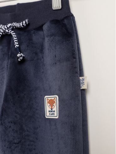 Calça Moletom Com Punho Infantil Para Menino - MARINHO